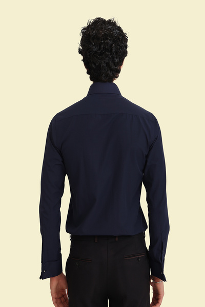 Picuardo Erkek Slim Fit Duble Manşet Pamuklu Kolay Ütülebilen İtalyan Gömlek