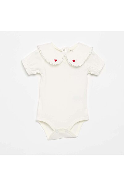 KIABI Bodysuit with fancy collar WHITE