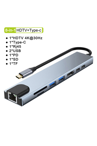 Choice5 محول USB C 8 في 1، محول تايب سي، محطة إرساء ثاندر بولت 3، محول لابتوب...