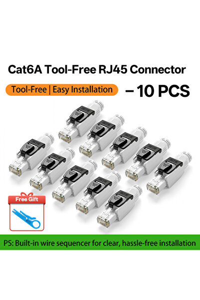 choice2 Cat6A 10Pcs w gift BYXGD Cat6A Tool-Free RJ45 Connector No-Crimp Reus...