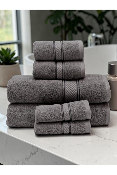 Baltic Linen - 6 Pcs Towel Set, Amani Touch, 100% Cotton, 550 GSM, Sage Green...