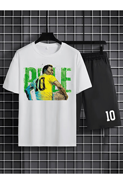 MAGORS Pele Printed 100% Cotton Crewneck Children's T-Shirt-Shorts Two-Piece Set
