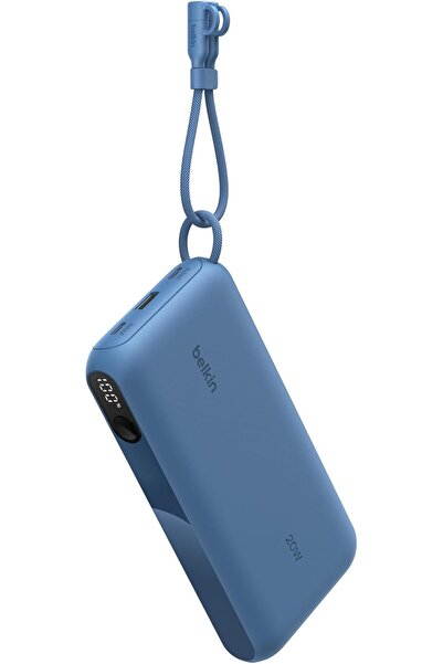 Belkin 20.000 mAh 20W USB-C Dijital Pil Göstergeli, Entegre USB-C Kablolu Pow...