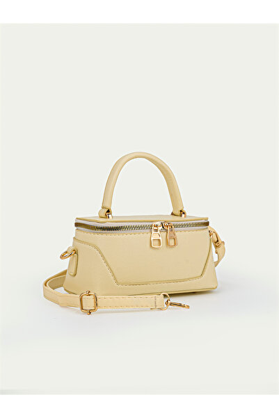 HONEY BAG Women's Box Model Leather Handle Zippered Crossbody Handbag and Sho...