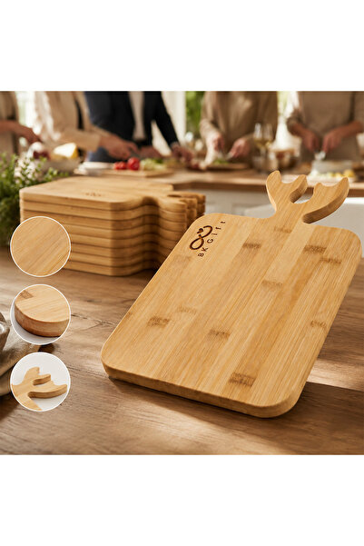 Bk Gift 10 Pieces of Deer Decorated Bamboo Cutting Boards with Your Logo, 37X...