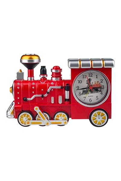 velve Ceas de Masa Decorativ cu aspect vintage de Locomotiva, Rosu, 22x15 cm,...