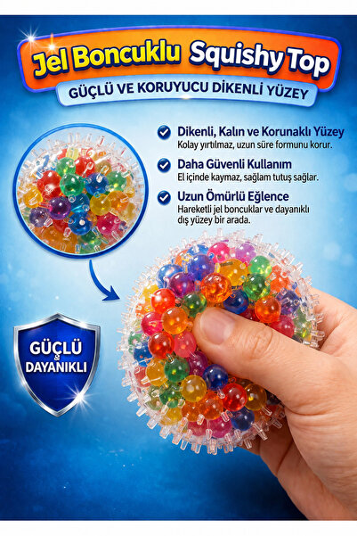 kruxon Renkli Jel Boncuklu Beyin Squishy Stres Topu Dikenli Yumuşak Oyuncak