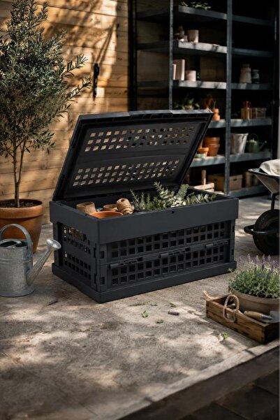 Smartware Blox Folding Box with Holes and Lid 46 Lt