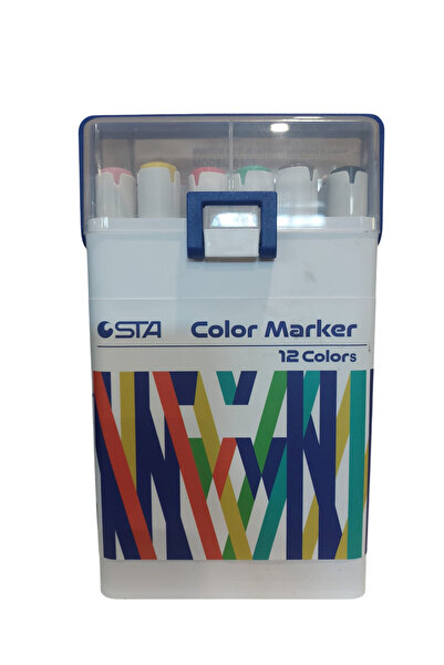 STA Çift Uçlu Alkol Bazlı Marker Kalem Çift Uçlu 1-7 Mm 12 Renk Sta-910312