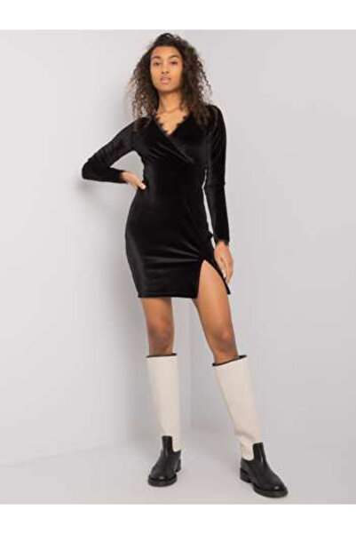 rue parıs Rochie Dama Mini, Decolteu in V, RUE PARIS, Negru de Ocazie Nunta M...