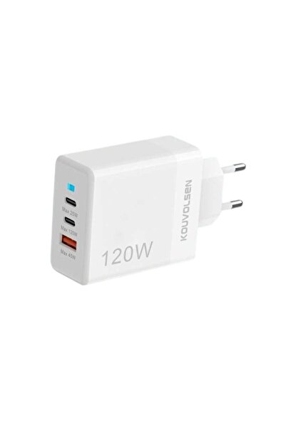 Tradesor Προσαρμογέας Γρήγορης Φόρτισης με 3 θύρες USB-A και Type-C - 120W - ...