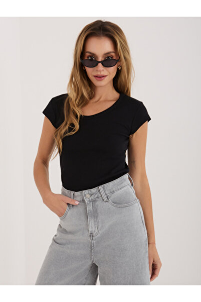 rue parıs Women 't-shirt shirt, RUE PARIS, Cotton, Short Sleeve, Black, model...