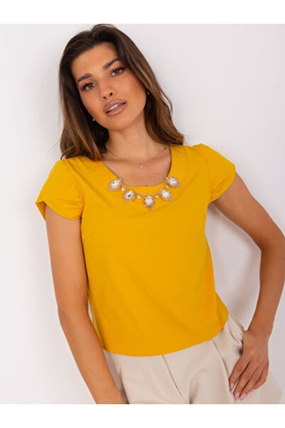 LAKERTA Bluza Dama, LAKERTA, Bumbac, Maneca scurta, Galben inchis, model LK-B...