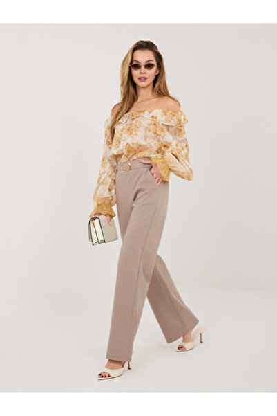 rue parıs Women's Pants, RUE PARIS, Cotton, Dark Beige, model IT-SP-FL8252-1.90