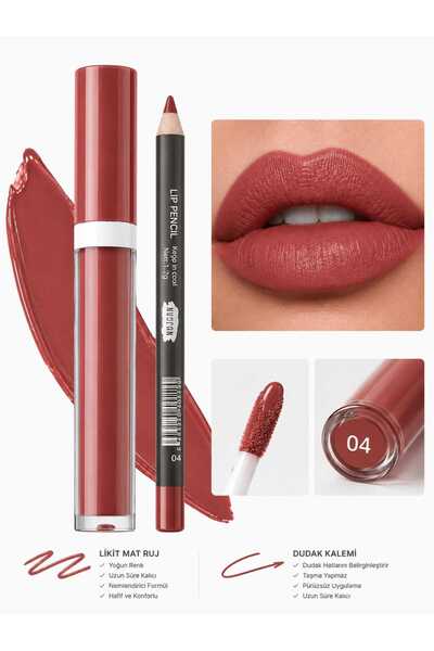 VitaMood Yaşam Liquid matte lipstick and lip liner set | intense color, long-...