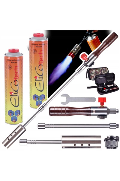 TC Technic Arzător pe gaz pentru încălzire, cu 2 butelii, ELICO 600ml, lemn, ...