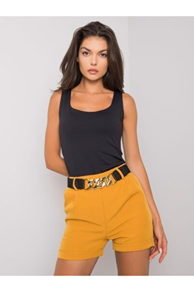 Italy Moda Pantaloni Scurti Dama Poliester, ITALY MODA, Galben inchis Casual ...