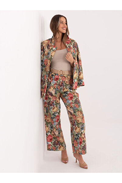 rue parıs Women's Pants, RUE PARIS, Polyester, Floral, Green, model IT-SP-FL1...