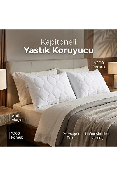 SOLUTE Kapitone Yastık Koruyucu Alez 2 ‘li