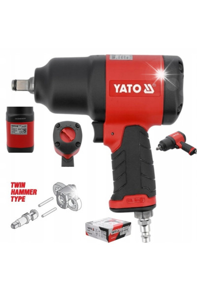 yato Cheie de impact pentru roți pneumatice 1/2 1800NM compozită TWIN HAMMER