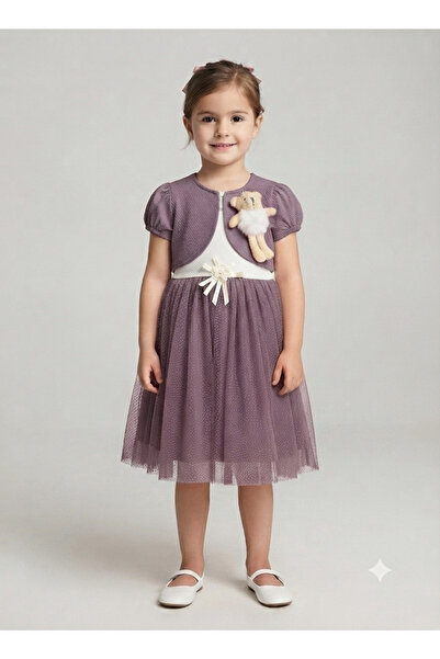 gülerçocuk Girl's Special Occasion Tulle Dress with Bolero and Accessories