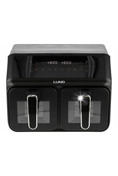 LUND Friteuză cu aer cald fără ulei 2200W, două compartimente 4+4L, cu afișaj.