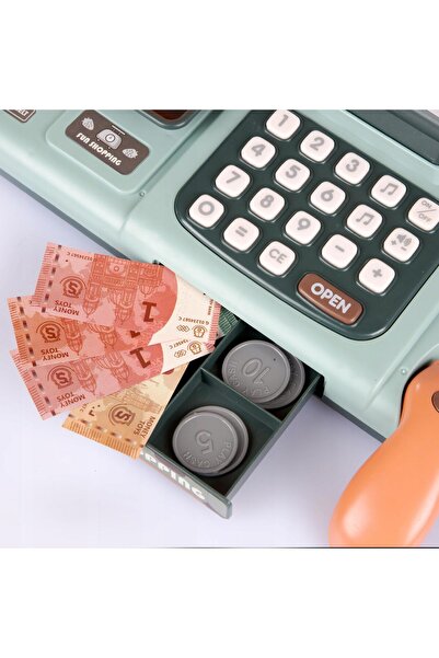 kinderplay Casetă fiscală pentru magazin pentru copii, accesorii, coș, cântar...