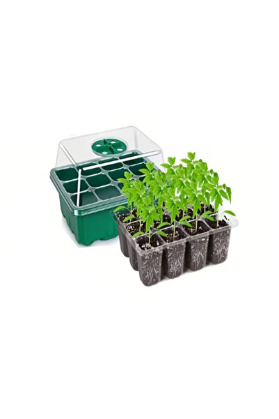 Hydrofide 12 Hücreli 1 Adet Mini Sera Tohum Başlangıç Tepsisi | LED Bitki Işı...