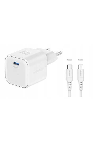 SWISSTEN ÎNCĂRCĂTOR RAPID DE REȚEA GaN USB-C 35W PD + cablu USB-C USB-C