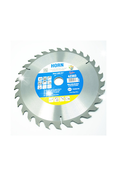 HORN Disc pentru lemn 300x30mm, 30 dinți, Disc de tăiere pentru ferăstrău cir...