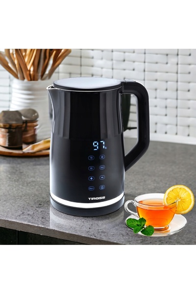 TIROSS Fierbător electric cu interior din oțel inoxidabil 2200 W negru