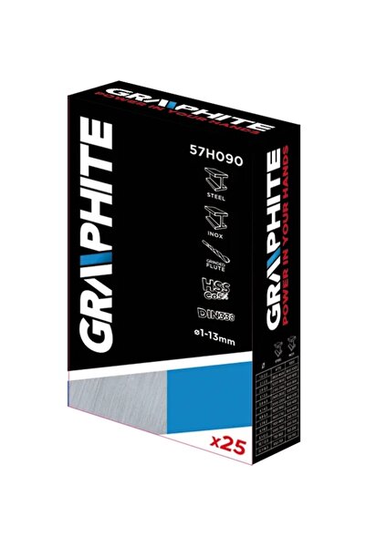 graphite Burghie pentru metal HSS-Co 1.0-13.0 mm, set de 25 bucăți.