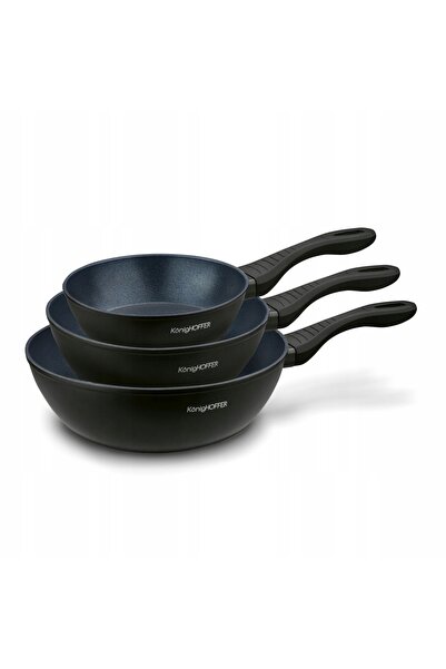 Konighoffer SET DE 3 PLACUȚE Tigaie antiaderentă adâncă Corvos de 20/24/28 cm