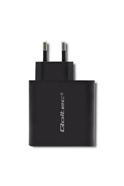 Qoltec Încărcător de rețea 63W 5-20V 1.5-3A USB tip C PD USB QC 3.0 Negru