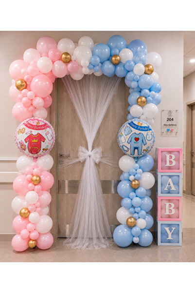 HAPPYLOOPPARTY Twin Baby Hospital Room Door Decoration Set Foil Balloon & 50 ...