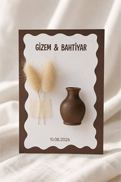 3DCoreStd Kişiye Özel Çiçekli Mini Vazo Magnet | Düğün • Nikah • Söz • Nişan ...