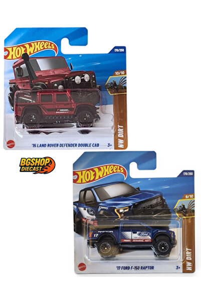 HOT WHEELS '17 Ford F-150 Raptor - '15 Land Rover Defender Double Cab