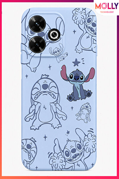 Molly REDMİ 13 İçin Bebe Mavisi Stitch Tatlı Çılgınlık Desenli Silikon Kılıf