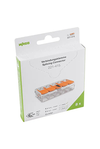 OEM Set 8 conectori slim MYF 5x4mm2 32A WAGO 221-415-8