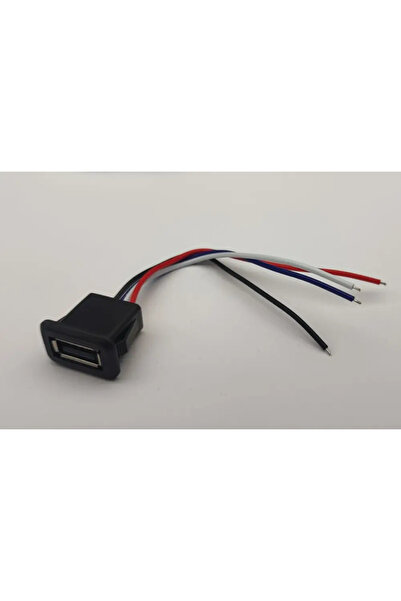 OEM USB2.0 female panel mount type A 1 port small size with 4 wires 18xH10mm