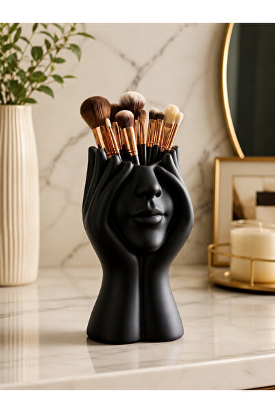 YILDIZ Decorative Face Figured Makeup Brush Organizer |   Modern Cosmetic Org...