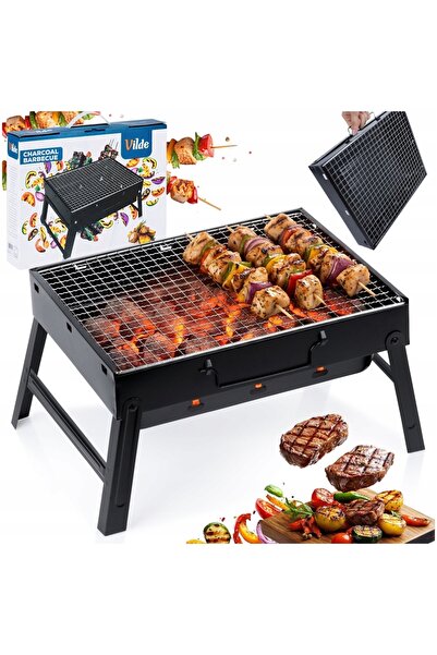 Vilde Grătar cu cărbuni pliabil portabil de grădină turistic de picnic mic 40 cm
