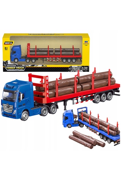 LeanToys Camion forestier profesional 1:50 - Model de camion pentru transport...