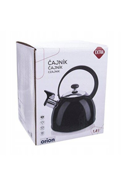 Orion Fierbător negru cu fluier pentru apă fierbinte 1.5L, compatibil cu indu...