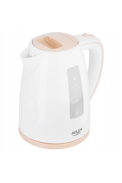 adler Fierbător electric fără fir din plastic, alb, 1.7L, 2200W