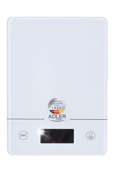 adler Cântar de bucătărie electronic 15 kg alb LCD