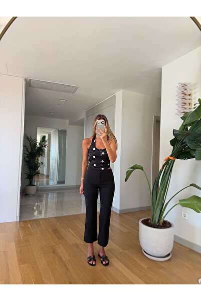 MERVE AKSOY Aveline Flare Kesim Pantolon - Siyah