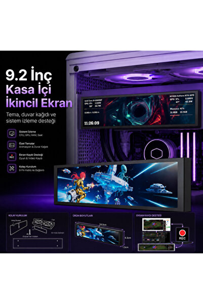 Exem Shop 9.2 İnç Kasa İçi IPS Ekran Siyah Renk