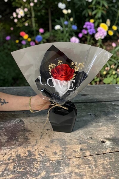 AXWELL Single Rose Made from Ribbon (Valentine's Day, Mother's Day, Gift, Bir...
