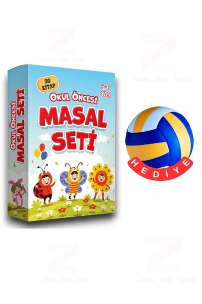 Mercan Okul Yayınları Okul Öncesi Masal Seti Büyük Boy 5-6 Yaş ( 30 Kitap )Vo...